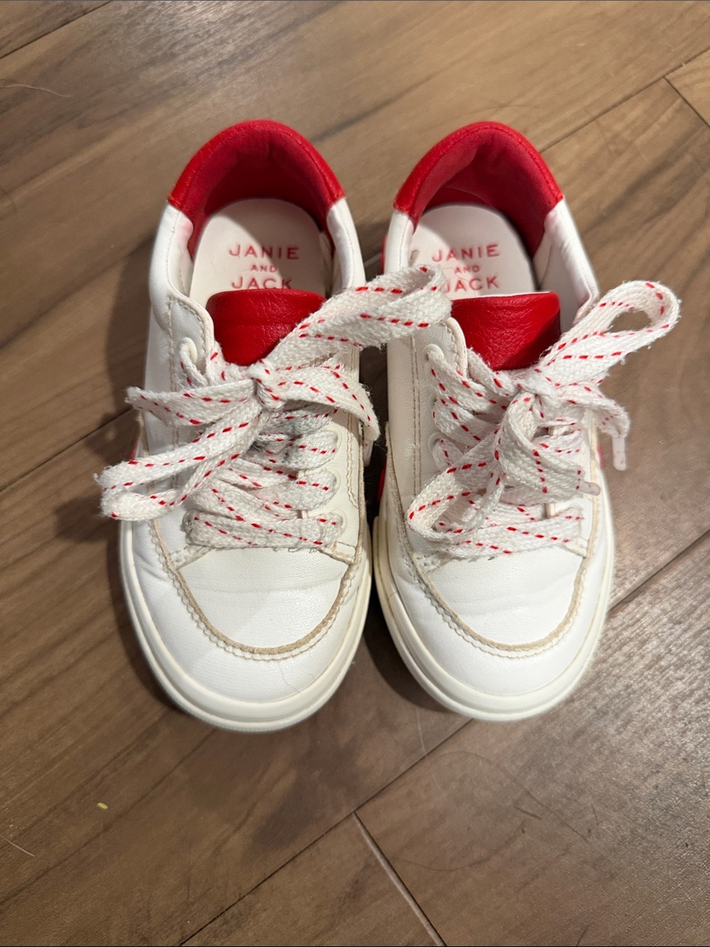 Janie and Jack White and Red Kids' Sneakers